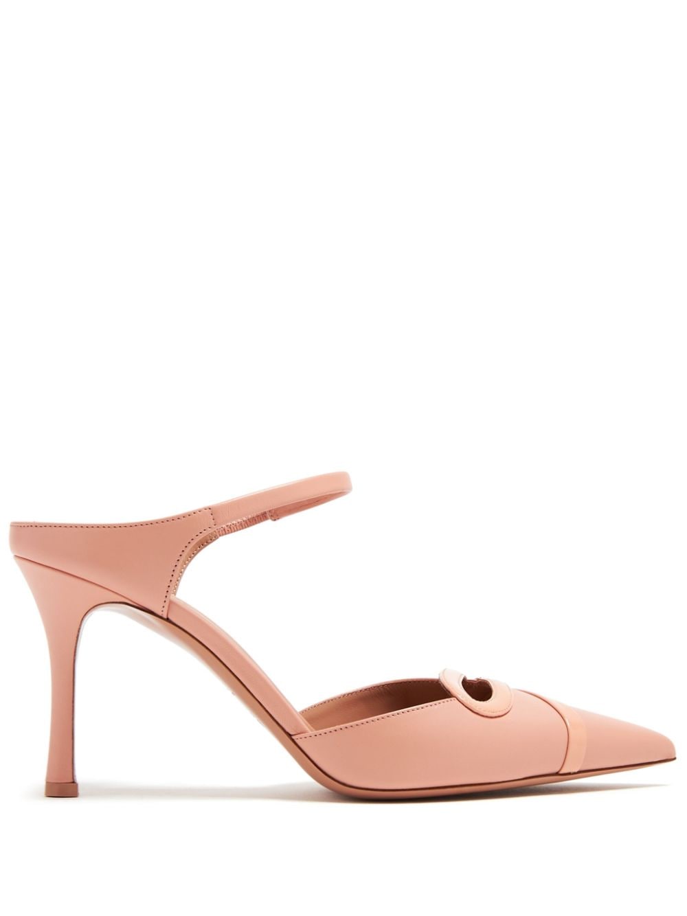 BONNIE804PEACH BONNIE 80 레더 스텔레토 뮬